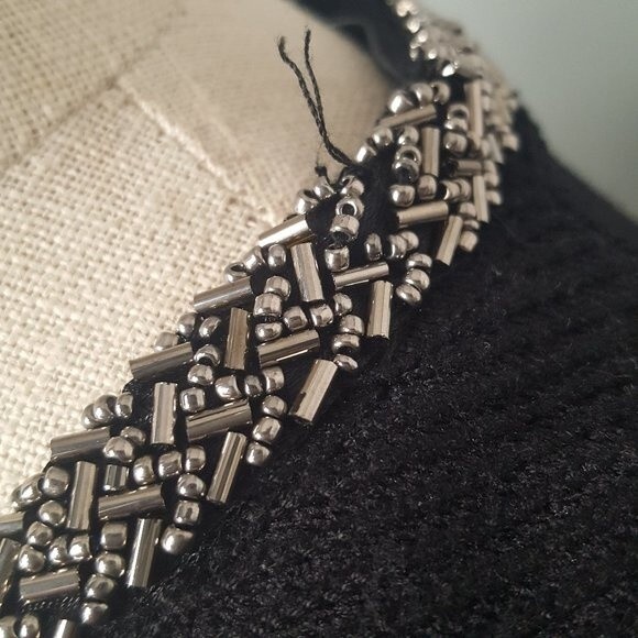 Zara Knit Black Sweater Dress with Beaded Neck - Picture 7 of 7